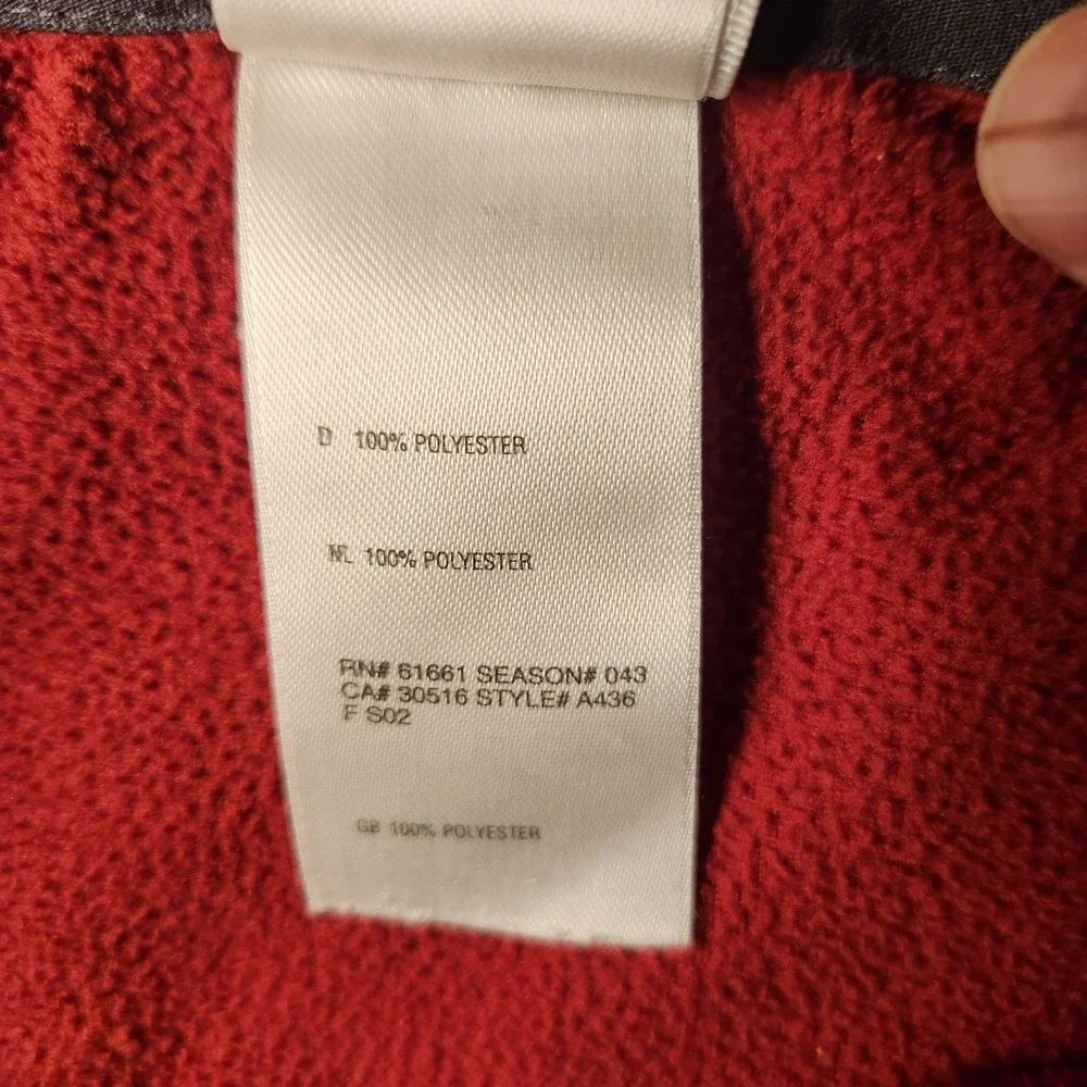 The North Face TKA 100 Fleece Pullover Mens M Red Black 1/4 Zip Sweater Jacket